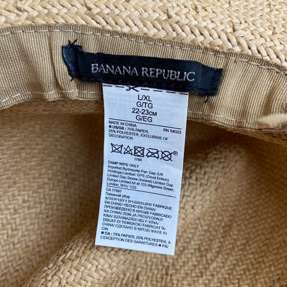 Banana Republic L/XL Beachy Straw Fedora in Natural - Picture 2 of 9